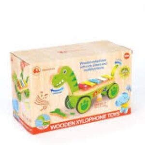 Colorful Dinosaur Wooden Xylophone by Unknown Brand - Green and Yellow, 18+month